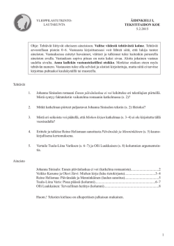 Äidinkielen tekstitaidon koe, kevät 2015