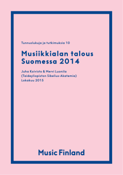 Musiikkialan talous Suomessa 2014