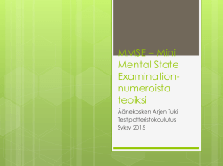 MMSE – Mini Mental State Examination