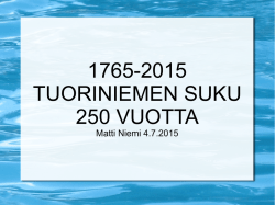 1765-2015 TUORINIEMEN SUKU 250 VUOTTA