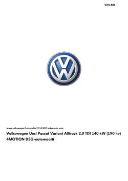 Volkswagen Rakennettu auto - Volkswagen Demo Tour 2015