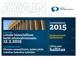 avainuutiset 1 2015 - Suomen Turvaurakoitsijaliitto