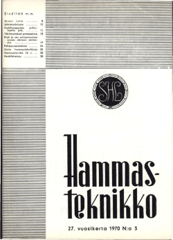 HT 3 1970 - Suomen Hammasteknikkoseura ry