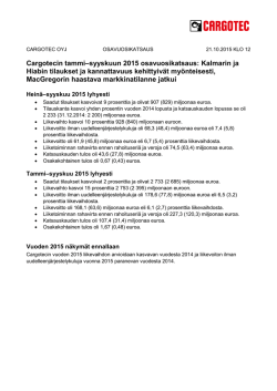 Cargotec osavuosikatsaus Q3 2015, pdf