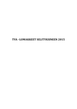 TVA-lomakkeet ohjeineen 2015-2016