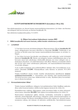 Satovahinkokorvaushakemuksen ohje 2015