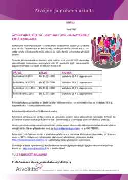 KUTSU AVOINRYHM&Auml; ALLE 50 -VUOTIAILLE AVH