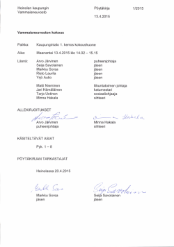Heinolan kaupungin Vammaisneuvosto Pöytäkirja 13.4.2015