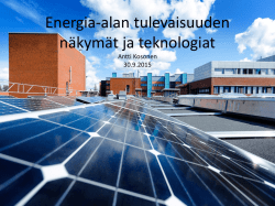 Energia-alan tulevaisuuden näkymät ja teknologiat