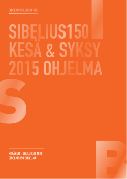 Sibeliuksen kesä ja syksy 2015 -ohjelma