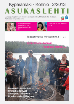 2 / 2013 - Kypärämäen-Köhniön asukasyhdistys