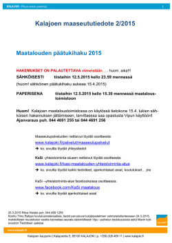 Kalajoen maaseututiedote 2 / 2015