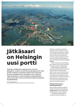 Jätkäsaari on Helsingin uusi portti / Citymark 2015