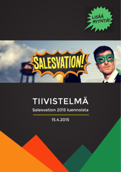 TIIVISTELMÄ - Salesvation.fi