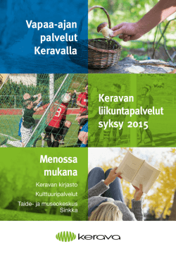 Keravan liikuntapalvelut syksy 2015 Vapaa-ajan