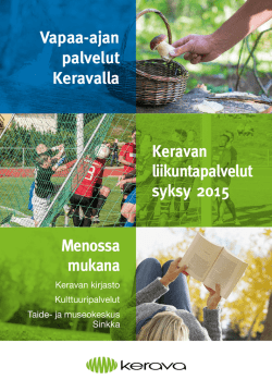 Keravan liikuntapalvelut syksy 2015 Vapaa