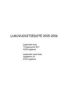 LUKUVUOSITIEDOTE 2015-2016