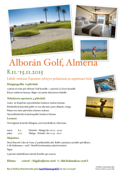 Almeria mainos syksy 2015 - Tammer-Golf
