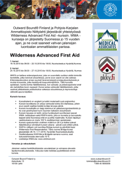 Wilderness Advanced First Aid (WAFA)