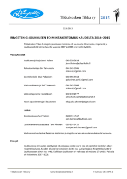 G-joukkue toimintakertomus 2014-15