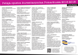 Petäjä-opiston kurssitarjontaa Pomarkussa 2015-2016