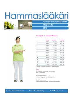 Mediatiedot Suomen Hammaslääkärilehti 2016