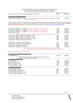 Autodesk AutoCAD LT myynti hinnasto - AN