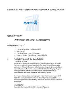 Mäntsälän Martat toimintakertomus 2014