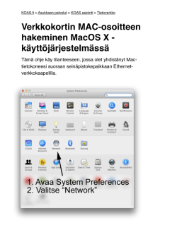 Verkkokortin MAC-osoitteen hakeminen MacOS X