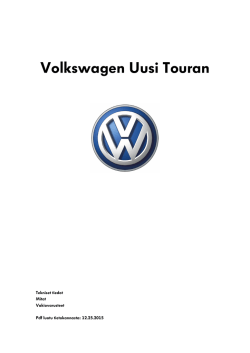 Volkswagen Uusi Touran tekniset tiedot, mitat ja varusteet