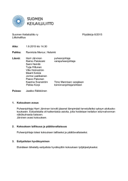 1.9.2015 - Suomen Keilailuliitto