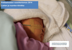 Potilashoidon vuosikertomus 2014 Lasten ja nuorten klinikka