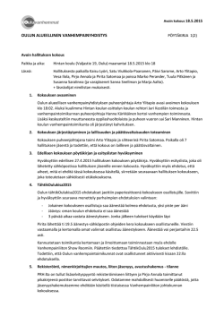 OAVY pöytäkirja hallitus 18.5.2015