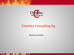 View Business Portfolio - Chemitec Consulting Oy