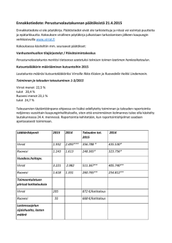 Ennakkotiedote: Perusturvalautakunnan päätöksistä 21.4.2015