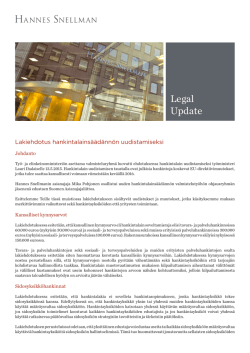 Legal Update - Hannes Snellman