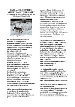 Katoamisilmoittelu - Rauman seudun eläinsuojeluyhdistys ry