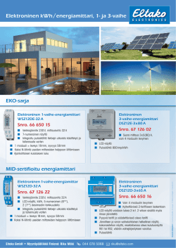 Elektroninen kWh /energiamittari, 1- ja 3-vaihe