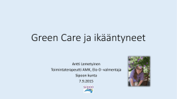 Antti Lemetyinen: Green Care ja ikääntyneet
