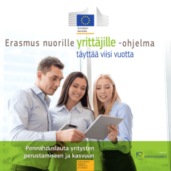 yrittäjille-ohjelma - Erasmus for Young Entrepreneurs