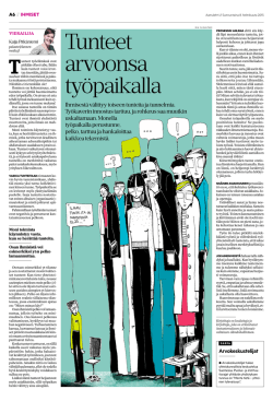 Aamulehti 08.02.2015: Kaija Pitkäniemi | Tunteet arvoonsa työpaikalla