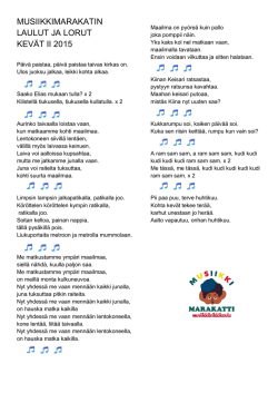 Musiikkimarakatin Laulut ja lorut kevät II 2015 (pdf
