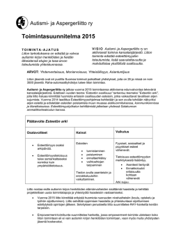 Toimintasuunnitelma 2015 HYVÄKSYTTY