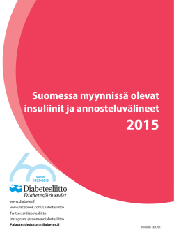 Insuliinit ja annosteluvälineet katseluversio 2015