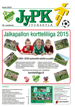JyPK Kevätlehti 2015 - Jyväskylän Pallokerho