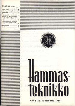 HT 2 1965 - Suomen Hammasteknikkoseura ry