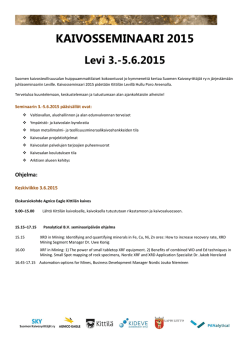 Kaivosseminaari 2015 ohjelma