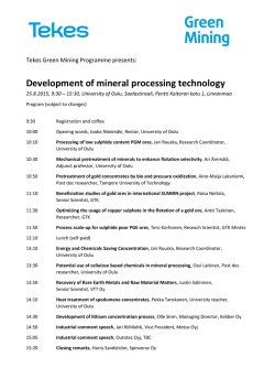 Development of mineral processing technology