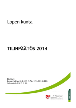 Lopen kunta TILINPÄÄTÖS 2014