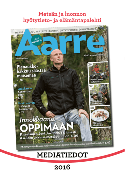 AARRE-lehden Mediakortti 2016